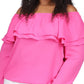 Michael Kors Women's Ruffle Off The Shoulder Peasant Blouse Pink Size 2X