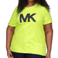 Michael Kors Women's Mk Logo T-Shirt Green Size 1X