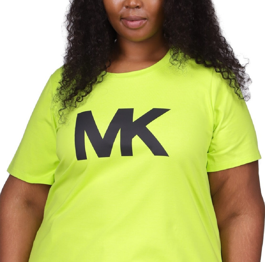 Michael Kors Women's Mk Logo T-Shirt Green Size 1X