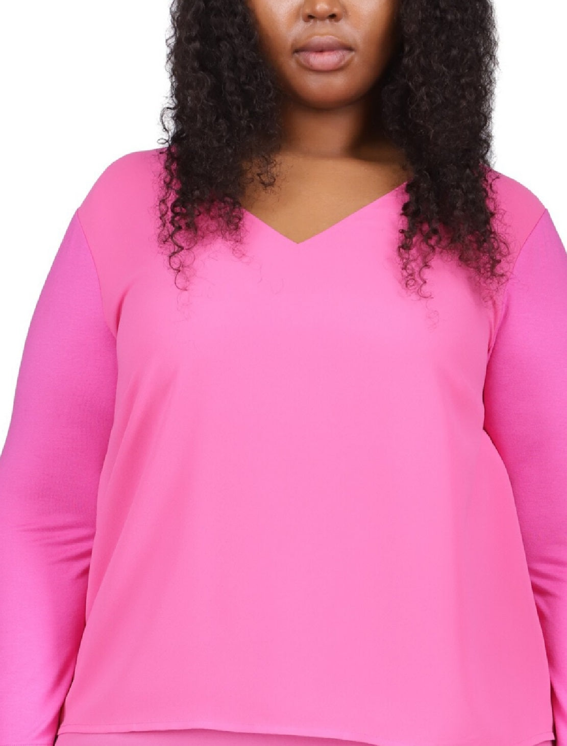 Michael Kors Women's Mixed Media Top Pink Size 1X