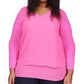 Michael Kors Women's Mixed Media Top Pink Size 3X