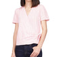 Michael Kors Women's Short Sleeve Wrap Top Pink Size X-Large