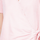 Michael Kors Women's Short Sleeve Wrap Top Pink Size X-Large