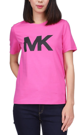 Michael Kors Women's Cotton Logo T-Shirt Pink Size Petite Small