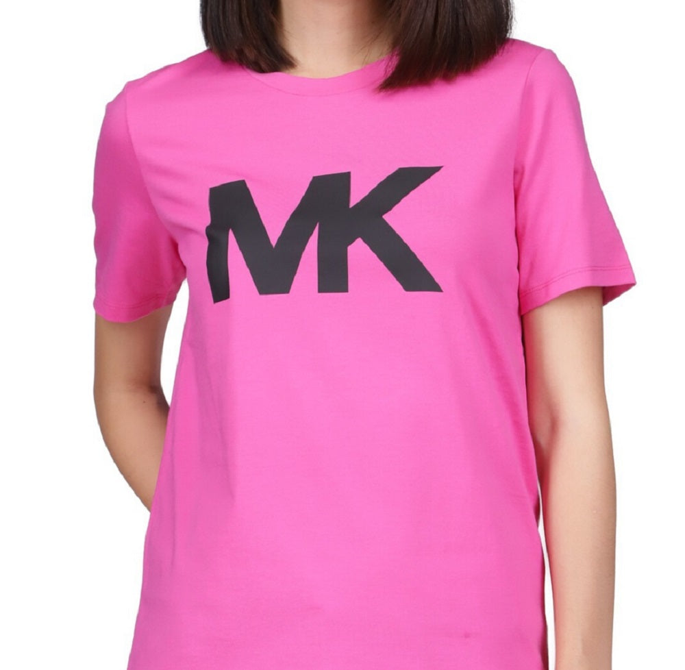 Michael Kors Women's Cotton Logo T-Shirt Pink Size Petite Large
