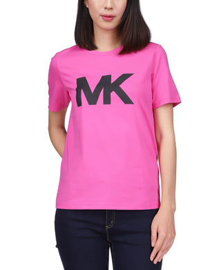 Michael Kors Women's Cotton Logo T-Shirt Pink Size Petite Large