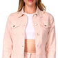 Michael Kors Women's Denim Trucker Jacket Pink Size X-Large
