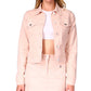 Michael Kors Women's Denim Trucker Jacket Pink Size X-Large
