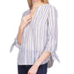 Michael Kors Women's Striped Tie Top Blue Size Medium