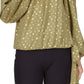 Michael Kors Women's Printed Cold Shoulder Tie Hem Top Green Size Small