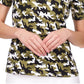 Michael Kors Women's Printed Cold Shoulder Top Green Size Medium