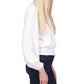 Michael Kors Women's Eyelet Smocked Elastic Cuffs Long Sleeve Scoop Neck Top White Size X-Small