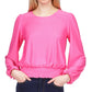 Michael Kors Women's Faux Eyelet Smocked Top Pink Size X-Large