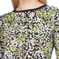 Michael Kors Women's Printed Ruched Top Green Size Medium
