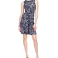 Michael Kors Women's Palm Print Sleeveless Flounce Dress Blue Size X-Small