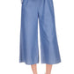 Michael Kors Women's Off The Shoulder Cropped Jumpsuit Blue Size Medium