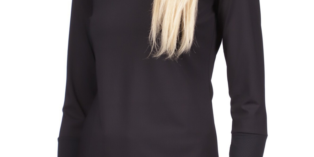 Michael Kors Women's Mesh Yoke Top Black Size Petite Large