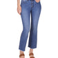 Michael Kors Women's Flared Frayed Hem Cropped Jeans Blue Size 12Petite