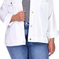 Michael Kors Women's Button Down Denim Jacket White Size 1X