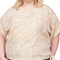 Michael Kors Women's Palm Print Side Tie Top Brown Size 3X