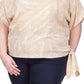 Michael Kors Women's Palm Print Side Tie Top Brown Size 3X