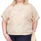 Michael Kors Women's Palm Print Side Tie Top Brown Size 3X