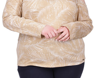 Michael Kors Women's Asymmetric Cold Shoulder Top Brown Size 2X