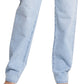 Michael Kors Women's Foldover High Rise Wide Leg Denim Jeans Blue Size 12
