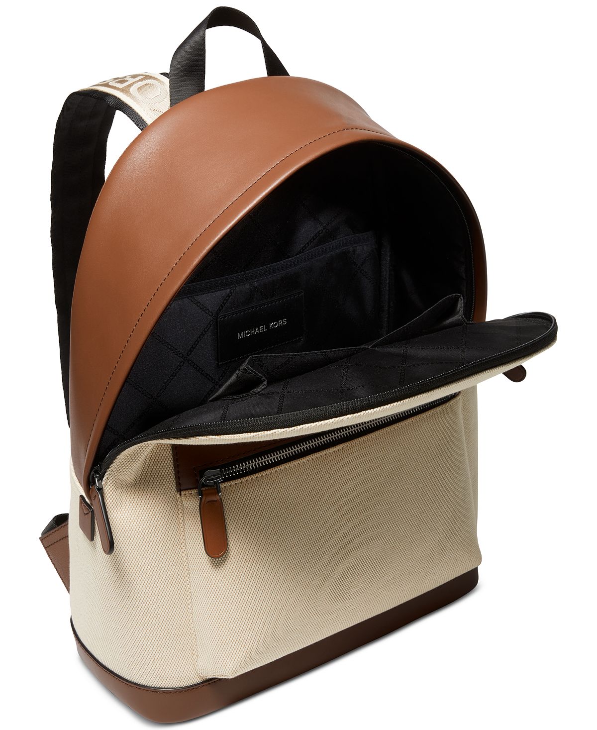 Michael Kors Men's Mason Two Tone Canvas Backpack White Size Regular