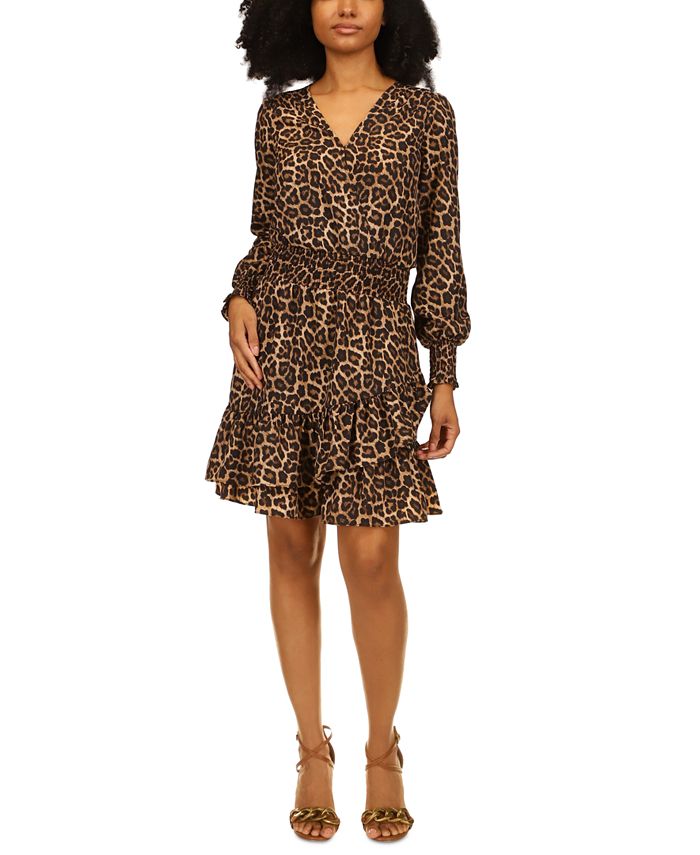 Michael Kors Women's Nubian Julia Dress Brown Size X-Large