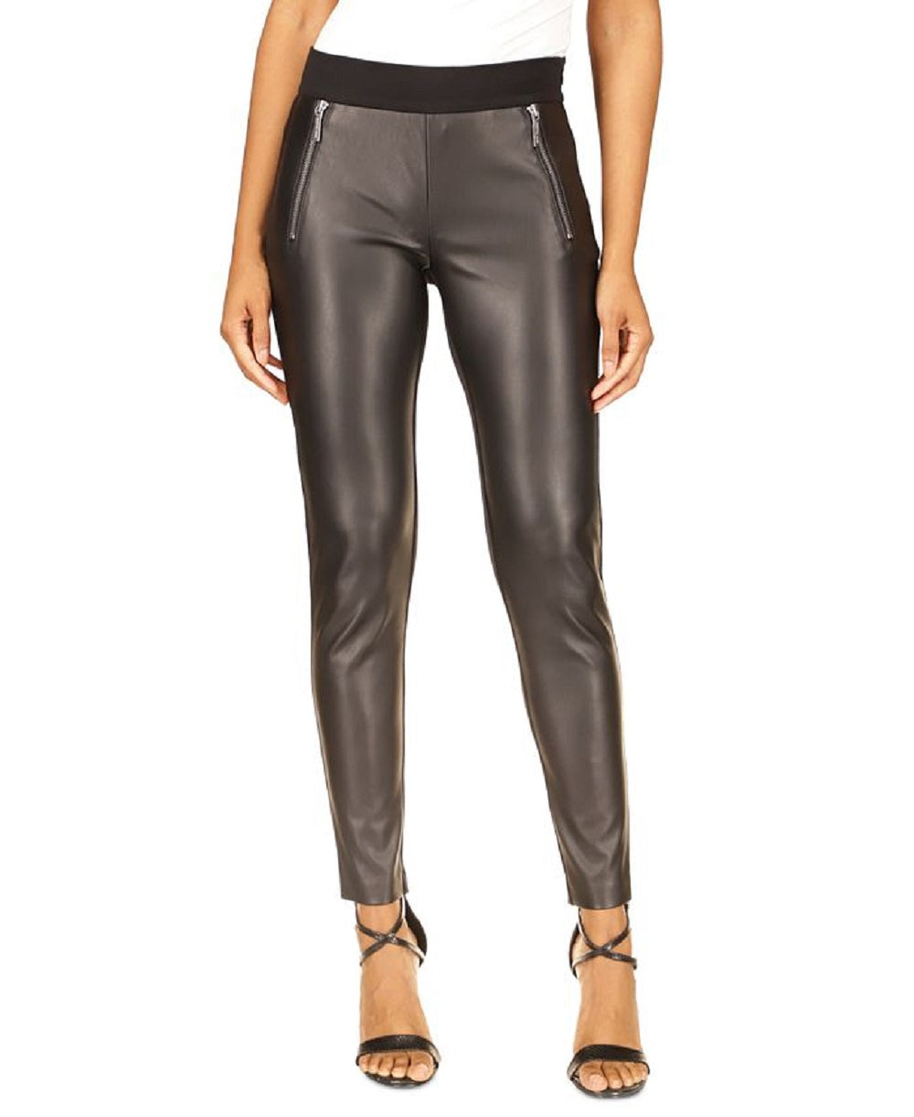 Michael Kors Women's Mixed Media Skinny Pants Black Size Petite Medium