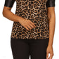 Michael Kors Women's Puff Sleeve T-Shirt Brown Size Petite Small