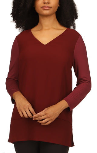 Michael Kors Women's Layered Look Tunic Top Red Size Petite