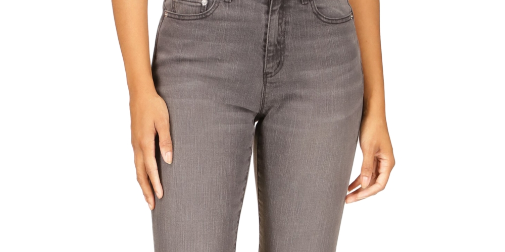 Michael Kors Women's Selma High Rise Straight Skinny Jeans Gray Size 14 Petite