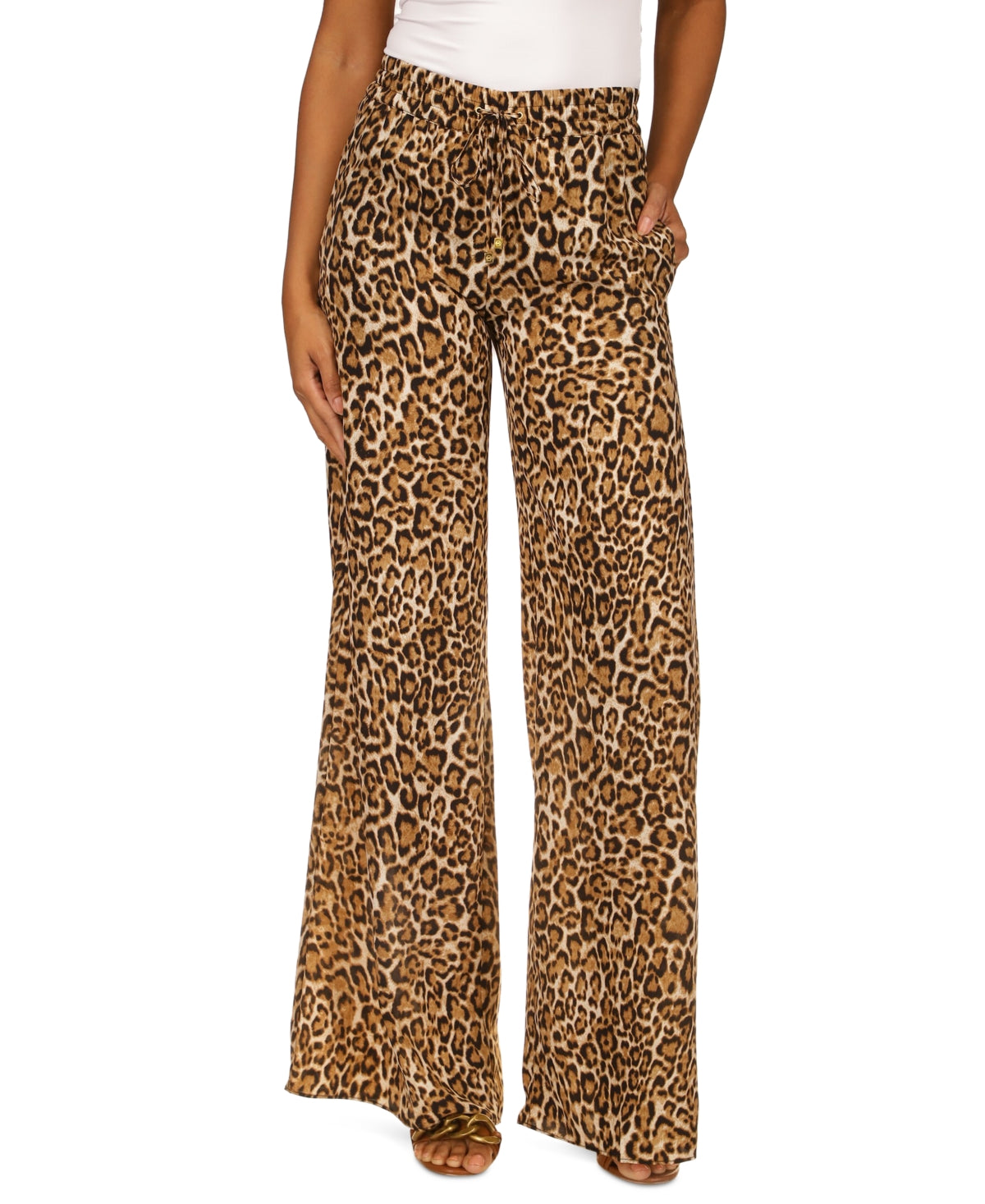 Michael Kors Women's Cheetah Print Pull On Pants Sizes Brown