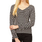 Michael Kors Women's Rouched Mod Print Top White Size Medium