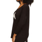 Michael Kors Women's Scoop Neck Logo T-Shirt Black Size Large