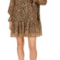 Michael Kors Women's Tenty Animal Print Shift Dress Brown Size Large