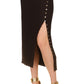 Michael Kors Women's Button Slit Midi Dress Black Size Large