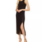 Michael Kors Women's Button Slit Midi Dress Black Size X-Large