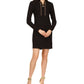 Michael Kors Women's Chain Lace Up Shift Dress Black Size Small