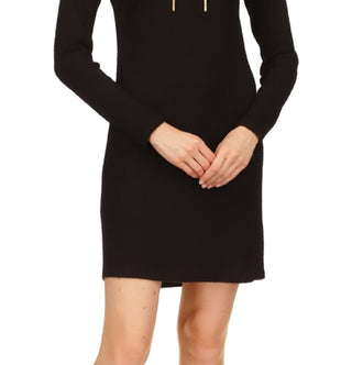 Michael Kors Women's Chain Lace Up Shift Dress Black Size Small