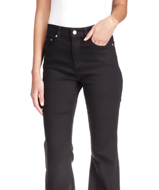 Michael Kors Women's Cotton Blend Selma High Rise Flared Leg Jeans Black Size 16