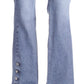 Michael Kors Women's Button Hem Flare Leg Denim Jeans Blue Size 2Petite