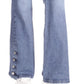 Michael Kors Women's Button Hem Flare Leg Denim Jeans Blue Size 10Petite
