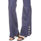 Michael Kors Women's Button Hem Flare Leg Denim Jeans Blue Size 8 Petite