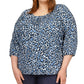 Michael Kors Women's Scoop Neck Top Blue Size 3X