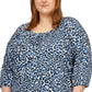 Michael Kors Women's Scoop Neck Top Blue Size 3X