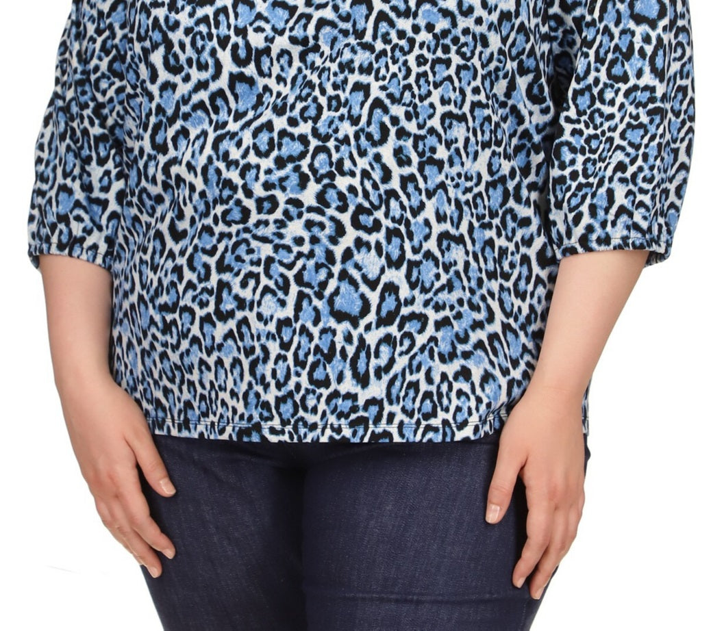 Michael Kors Women's Scoop Neck Top Blue Size 3X
