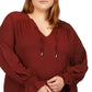 Michael Kors Women's Peasant Tunic Red Size 1X